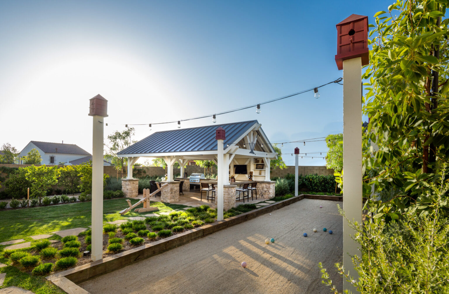 Landscaping with a Boccie Court.