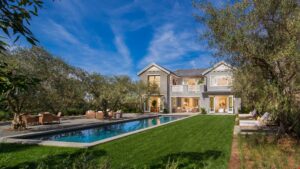 Landscaping with a pool.